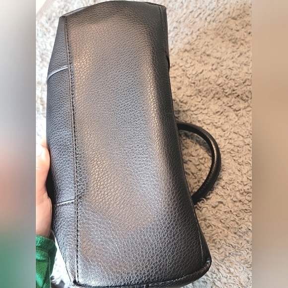 Anne Klein Black Leather Triple Compartment Handbag - Picture 3 of 6